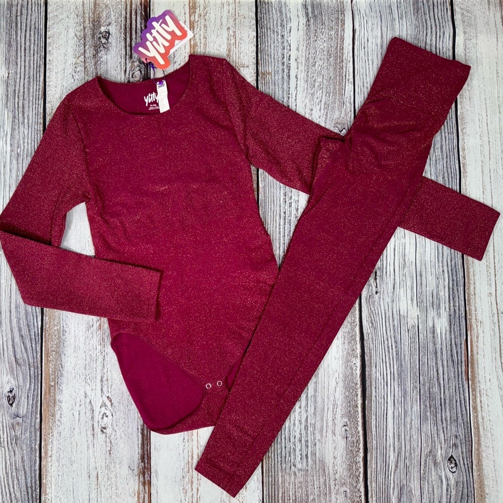 NWT Yitty Fabletics Sparkling Luxe Shapewear Bodysuit and Booty-lift Leggings​